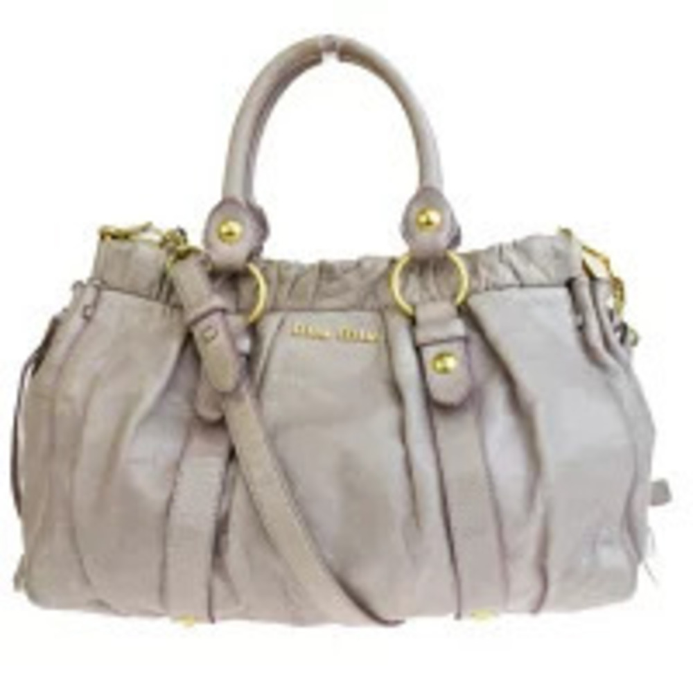 Miu Miu Vitello handbag featuring gathered leather Pink